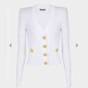 Balmain Buttoned Knit Cropped Cardigan